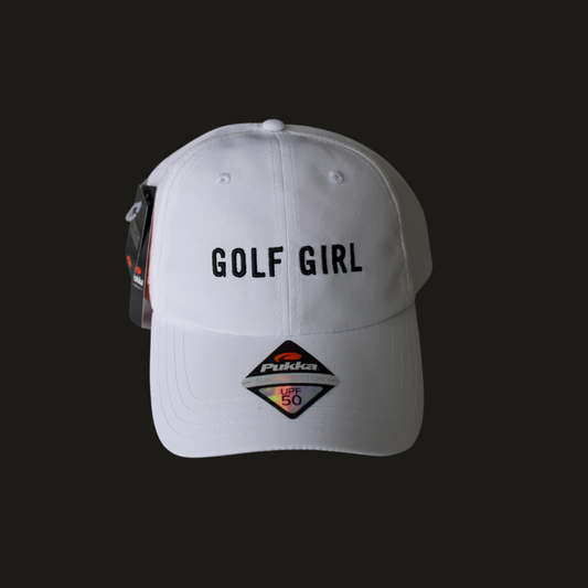 Golf Girl White Cap